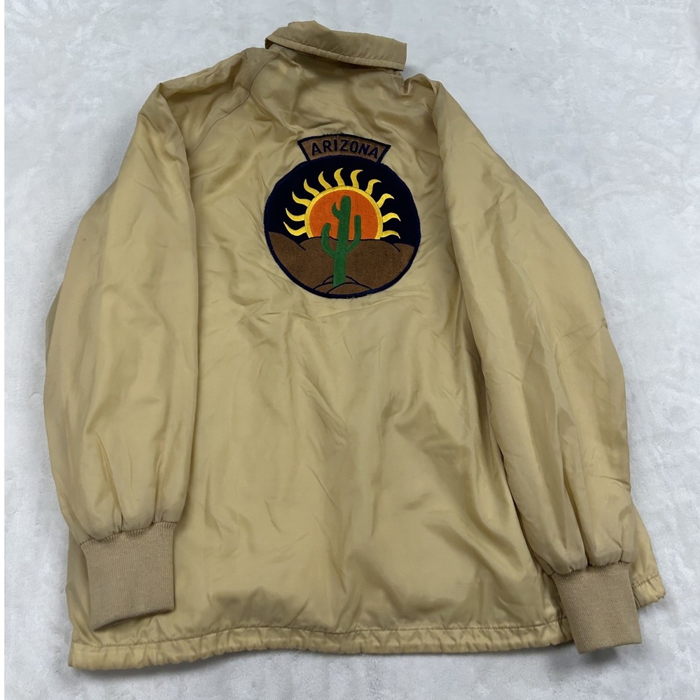 Lady Bocchini Windbreaker Womens 38 Tan Arizona Cactus Patch Vintage BWB 200